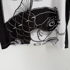 Fuji MMA BJJ Jiu Jitsu Long Sleeve LS Rashguard Rash Guard Sakana Black/White XL
