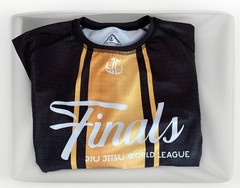 Jiu Jitsu World League Finals Rash Guard Shirt Long Sleeve Black Gold Small
