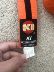 ki international Belt 100% Cotton Orange Size 1