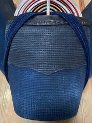 Japanese Kendo Men Mask High Quality Navy Deerskin 1 Bu Hand Stitched