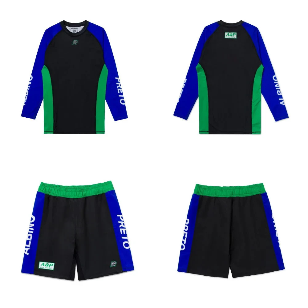 Athletic Rash Guard – Albino & Preto Accelerate LS & Shorts