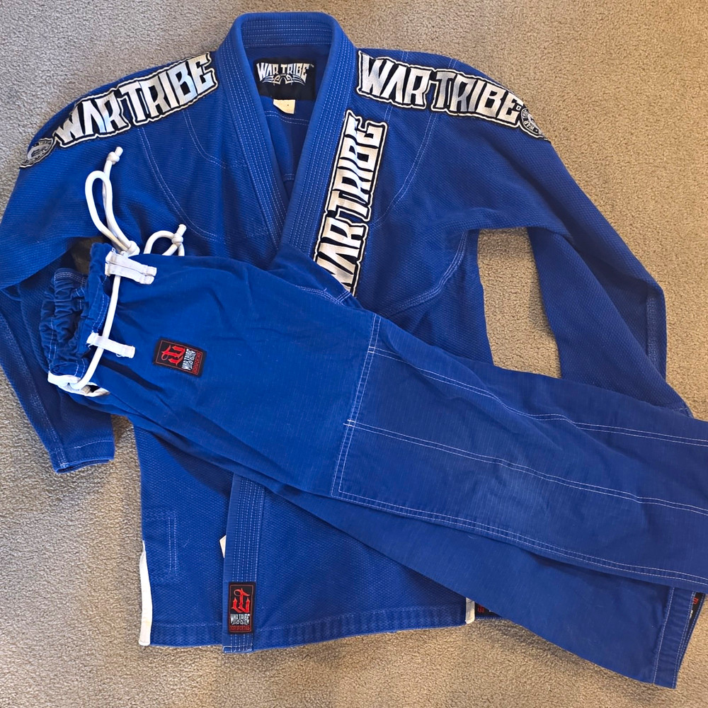 War Tribe Jiu-Jitsu BJJ Gi Set Jacket & Pants Blue Adult Unisex A1