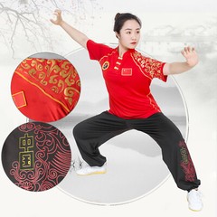 Milk Silk Kung Fu Taichi Uniform Martial Arts Suit Changquan Outfit Lucky Clouds