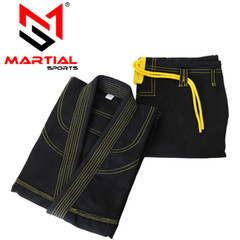 Martial Sports Brazilian Jiu Jitsu Gi Uniform Black/Yellow, Free Belt, Free Ship