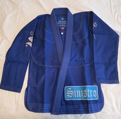Sinistro Pearl Weave 450 GSM 100% Cotton Jiu-Jitsu Gi Set Blue A2