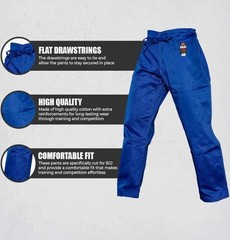 New Fuji Sports All Around Mens Brazilian Jiu Jitsu Jiu-Jitsu BJJ Blue Gi Pants