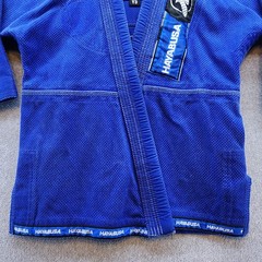 Hayabusa Gold Weave BJJ Jiu Jitsu Gi Jacket Top Youth Y3 Blue 100% Cotton Kimono