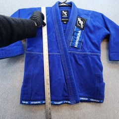 Hayabusa Gold Weave BJJ Jiu Jitsu Gi Jacket Top Youth Y3 Blue 100% Cotton Kimono
