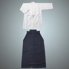 Kendo Uniform Set-Standard – White gi with navy blue hakama – kendo uniform kend