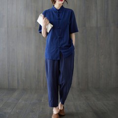Women’s Retro Linen Shirts Pants Tai Chi Sets Blouse Martial Arts Kung Fu Suits
