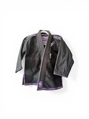 Fuji Sekai BJJ Gi Black Purple WC2 Jiu Jitsu Kimono Set Used