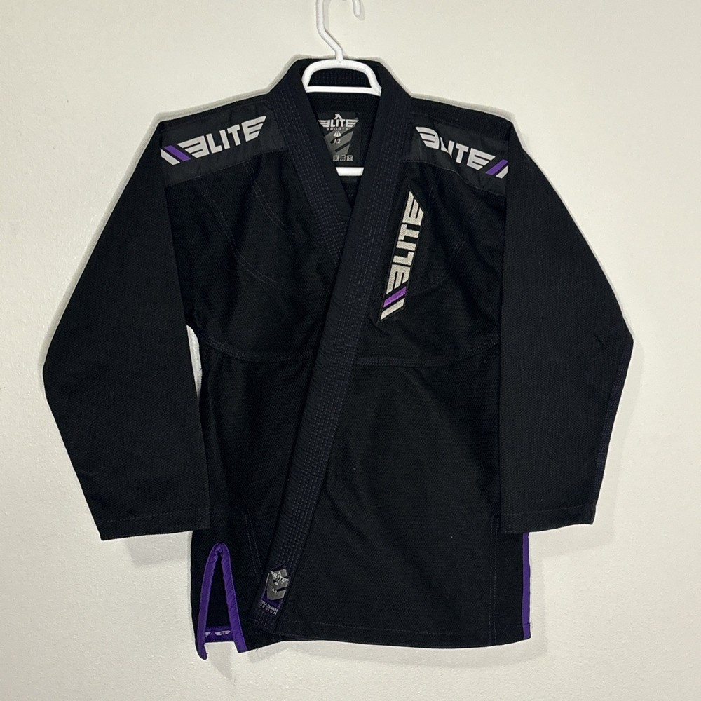 Elite Sports BJJ Jiu-Jitsu Gi Jacket Kimono Top A2 Black/Purple