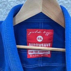 Gold BJJ Aeroweave Jiu Jitsu Gi Top Blue Mens A3L Cotton Martial Arts Fighting