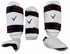 VISION 3 Piece Pads [ Pair – Leg Guards Sm+ (1) Arm Med] TAE KWON DO KARATE JUDO