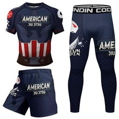 New 2024 Styles Oil Check Brazilian Jiu Jitsu BJJ MMA Rashguard Shorts Spats Set