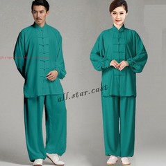 Unisex Cotton Blend Tai Chi Suit Morning Exercise Uniform Kung Fu Clothing Suit