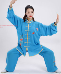 Women’s Cotton Linen Flower Tai Chi Uniform Suit Martial Arts Wing Chun Clothing