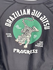 Progress “Bengal” BJJ MMA Black And Green Rashguard Size Medium