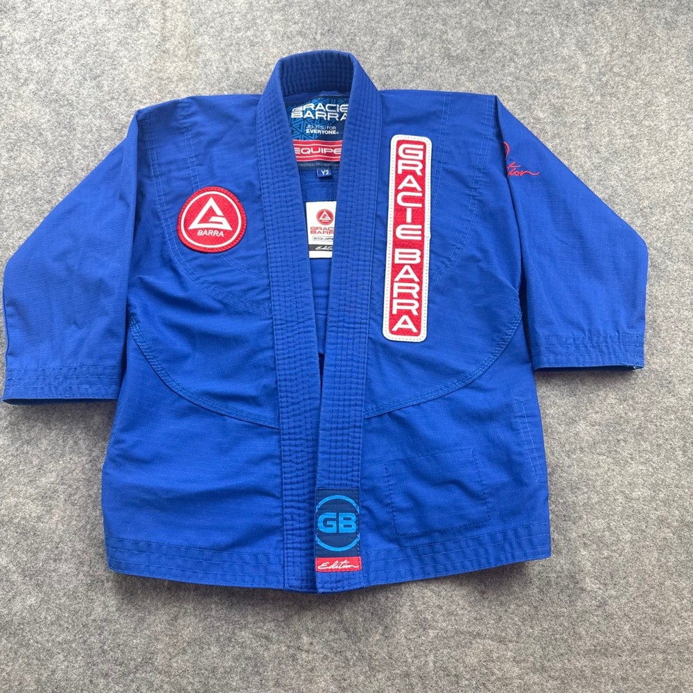 Gracie Barra Jiu Jitsu Gi Top Kids Y2 Blue Equipe GB Edition Ripstop Kimono