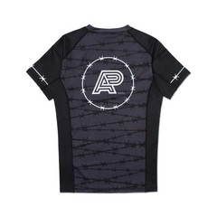 Barrier Albino And Preto Rash Guard SS & Short Set Kimono Bjj Compression MMA