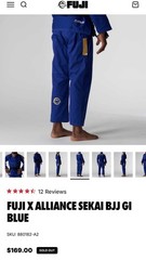 FUJI X ALLIANCE SEKAI BJJ GI BLUE SIZE A2 BOTTOMS PANTS ONLY