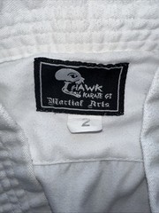 Hawk Sports Karate Gi Uniform Top Kids White Size 2 Martial Arts Jujitsu