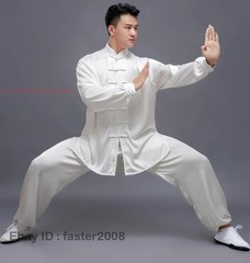 Women Men Kung Fu Tai Chi Uniform Ice Silk Martial Arts Wing Chun Clothes Suit