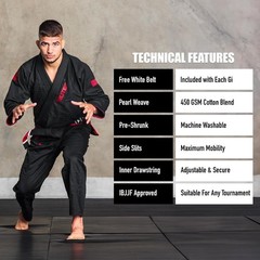 BJJ GI for Men IBJJF Kimono BJJ Jiujitsu GIS W/Preshrunk Fabric & Free Belt S…