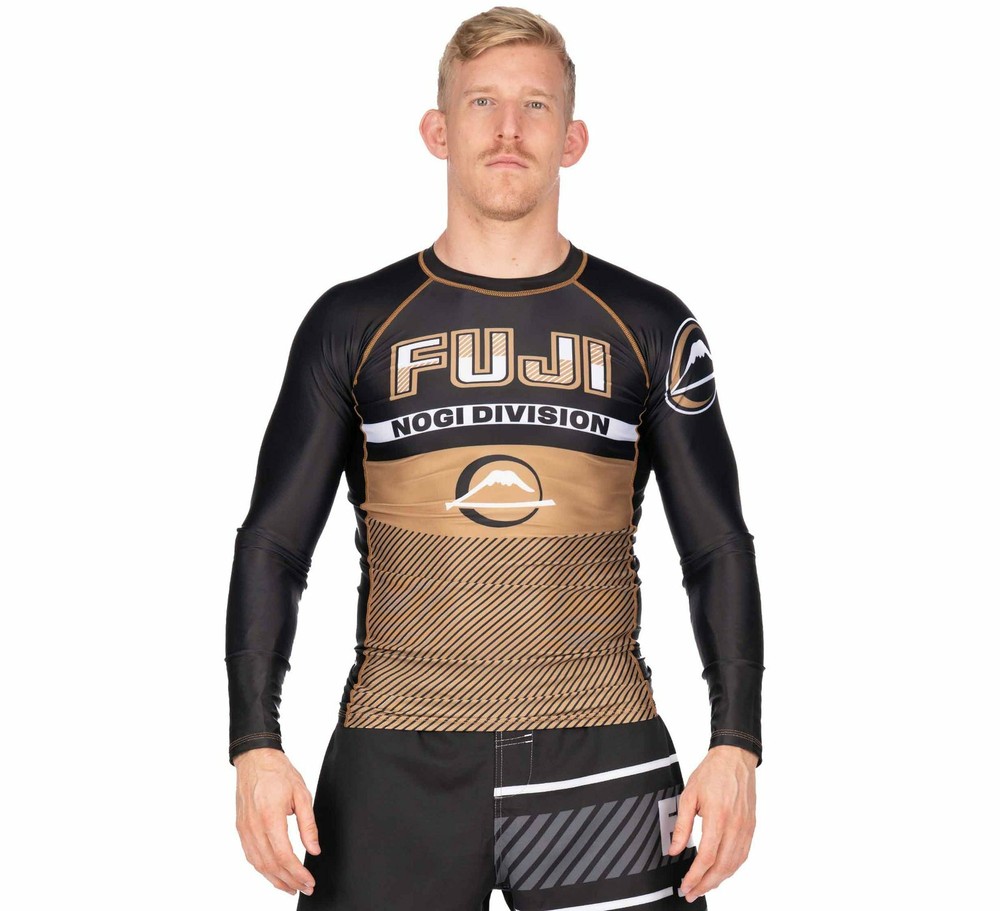 Fuji Reversal MMA BJJ Jiu Jitsu LongSleeve Long Sleeve LS Rashguard – Black Gold