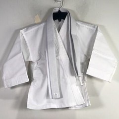 Unisex Martial Arts Super Kicks Masters Club Jacket & Belt, Size 00 – White