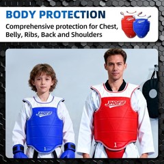 Martial Arts Chest Guards – Boxing Body Protector, Reversible Taekwondo Sparr…