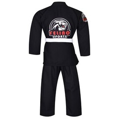 Felino Black Adult Premium BJJ Gi Uniform Pearl Weave Brazilian JiuJitsu Kimono