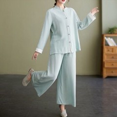 Cotton and Linen Yoga Suit Practice Suit Zen Tea Suit