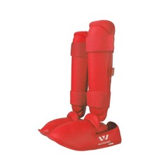 WESING Karate shin and Instep Guard Karate Gloves Approved by WKF red Small