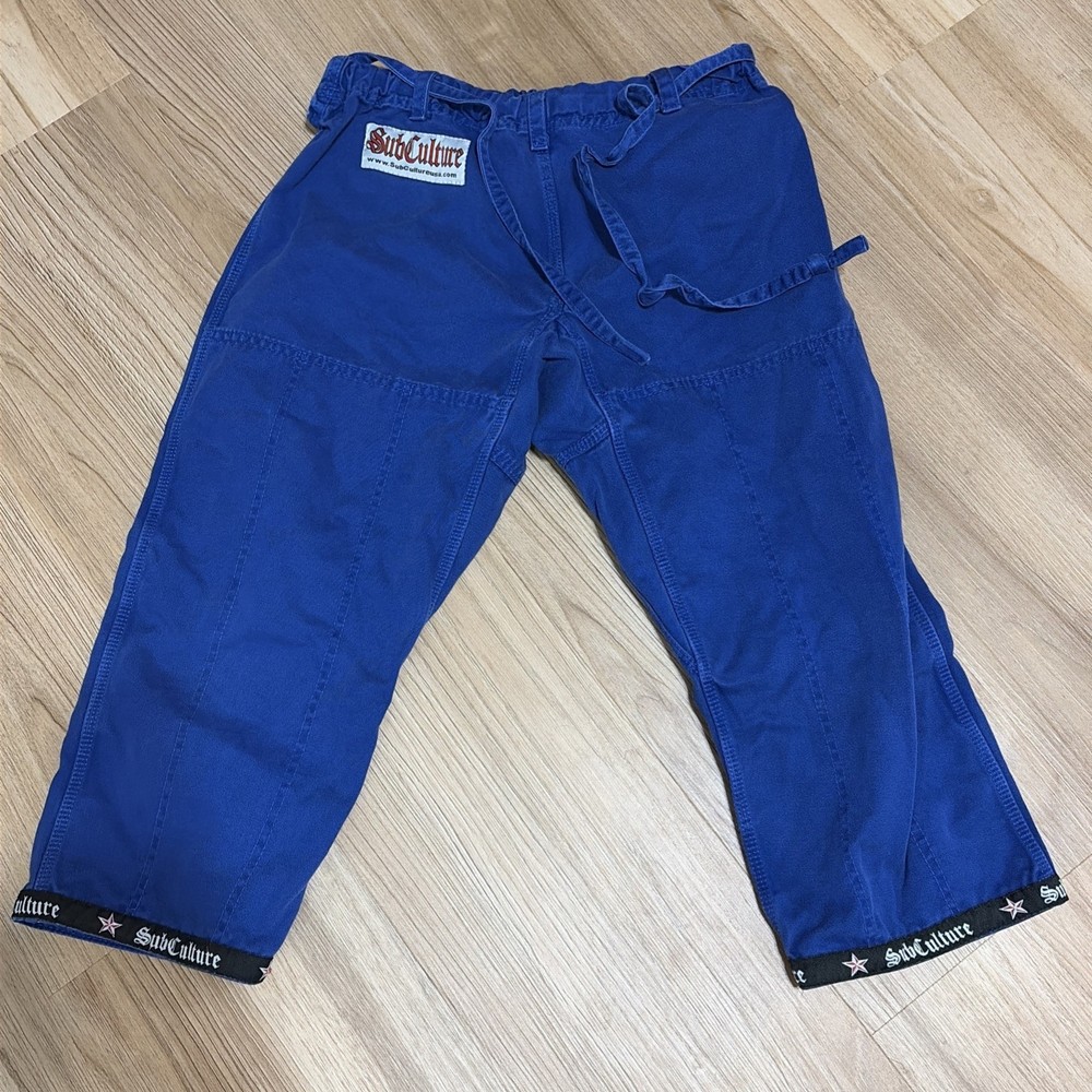 SubCulture BJJ Gi Pants Blue K3 100% Cotton Brazilian Jiu Jitsu Uniform Pants