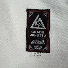 Gracie Academy Jiu-Jitsu Gi Set Mens Large 4/170 White Kimono Pants Belt Weave