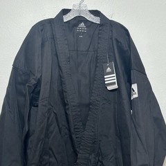 NWT Adidas Black Karate Kata Uniform Coat K200 WKF Approved Kid’s Size 7 NO BELT