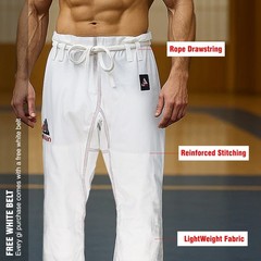 Stellman Core Brazilian Jiu Jitsu White 350gsm Grappling Fighting Uniform BJJ Gi