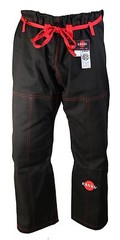 KANKU Black BJJ Gi with yellow, red, or black stitching jiu jitsu uniform pearl