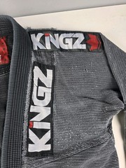 VTG KINGZ KIMONO Gray/Blue Gi Top A2H MMA Judo Jiu Jitsu Distressed Ultralight