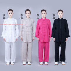 Unisex Kung Fu Tai Chi Suit Cotton Linen Shirt+Pants Wushu Martial art Uniforms