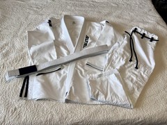 White Jiu Hi Jitsu Gi – Elite Sports – Size A4 – With White Belt