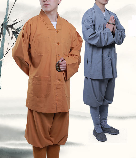 Shaolin Buddhist Monk Meditation Kung Fu Uniform Cotton Suit Temple Tai Chi sets