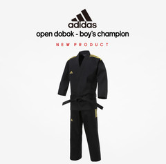 Adidas Champion 3-stripe Dobok for kids Martial Uniform/TaeKwonDo/Karatedo/Black