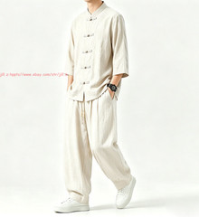 Men Tang Suit Traditional Kung Fu Tai Chi Uniform Cotton linen martial arts Suit