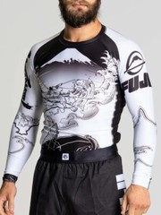 Fuji MMA BJJ Jiu Jitsu Long Sleeve LS Rashguard Rash Guard – Sakana Black/White