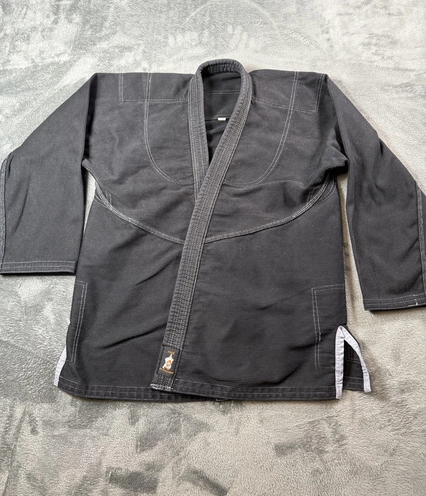 Your Jiu Jitsu Gear Gi Coat Adult Sz A2 BJJ Jacket Top Black 100% Cotton Kimono