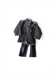 Fuji Sekai BJJ Gi Black Purple WC2 Jiu Jitsu Kimono Set Used