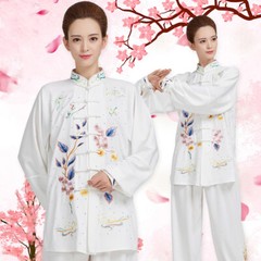Women Tai Chi Clothes Embroidery Paste Drill Wushu Clothing Martial Art Uniform