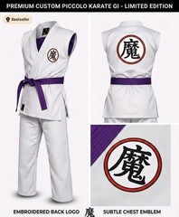Dragon Ball Z Demon Kanji Martial Arts Uniform | Sleeveless Karate Gi With Belt.